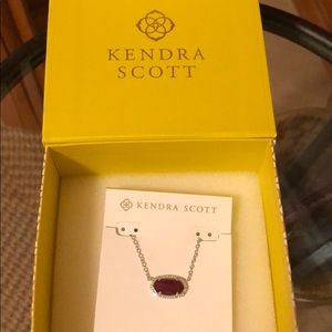 Kendra Scott Elisa necklace in silver/maroon